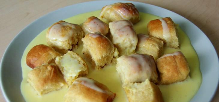 Recept BUCHTIČKY S VANILKOVÝM KRÉMEM ze špaldové mouky