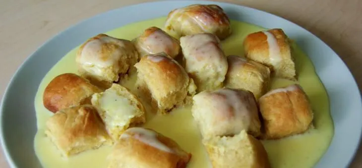 Recept BUCHTIČKY S VANILKOVÝM KRÉMEM ze špaldové mouky