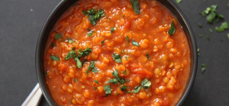 Recept Červená čočka se sušenými rajčaty