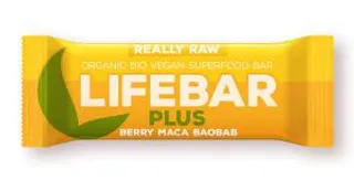 Lifefood Lifebar plus bio tyčinka berry maca baobab 47g