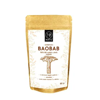 NATU Baobab prášek 80g Bio