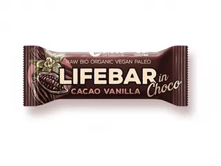 Lifefood Lifebar InChoco kakaové boby s vanilkou 40g Bio