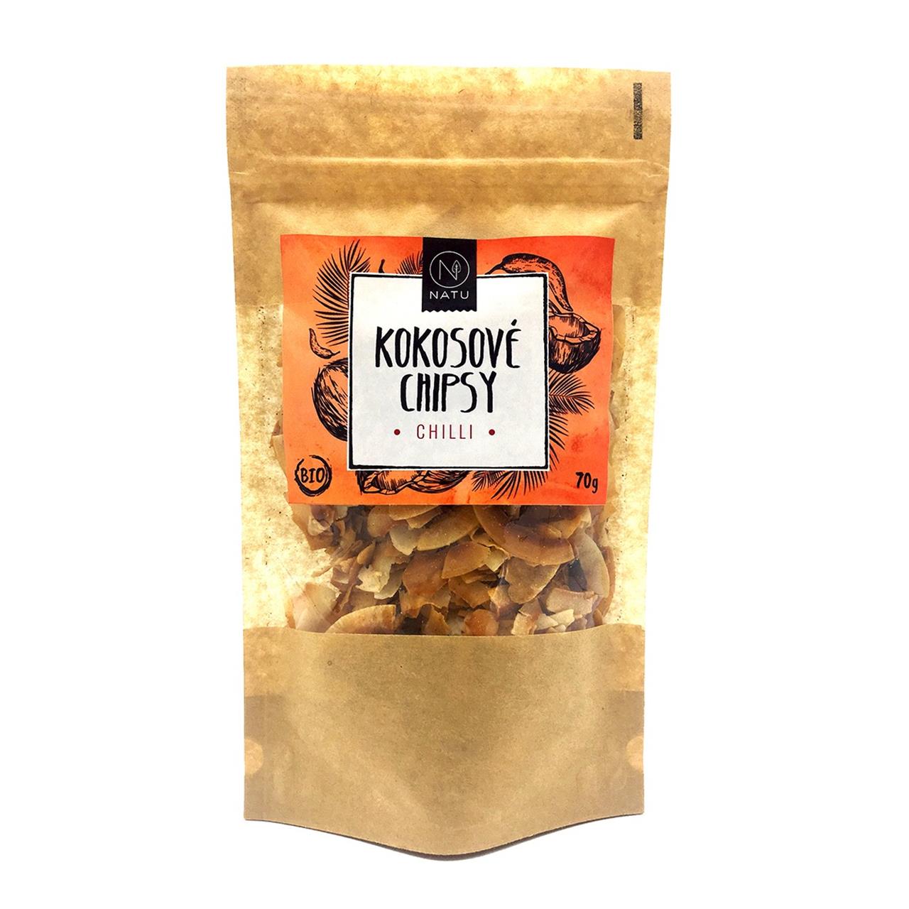 NATU Kokosové chipsy chilli 70g Bio