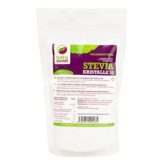 Natusweet Stevia kristalle 1:1 200 g sáček