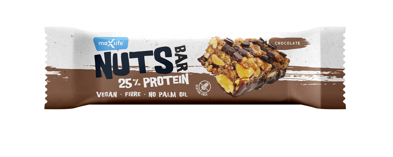 MaxLife Tyčinka Nuts Bar 25% protein čokoláda 40 g