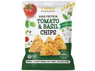 Popcrop Proteinové chipsy s rajčatovo-bazalkovou příchutí 60 g