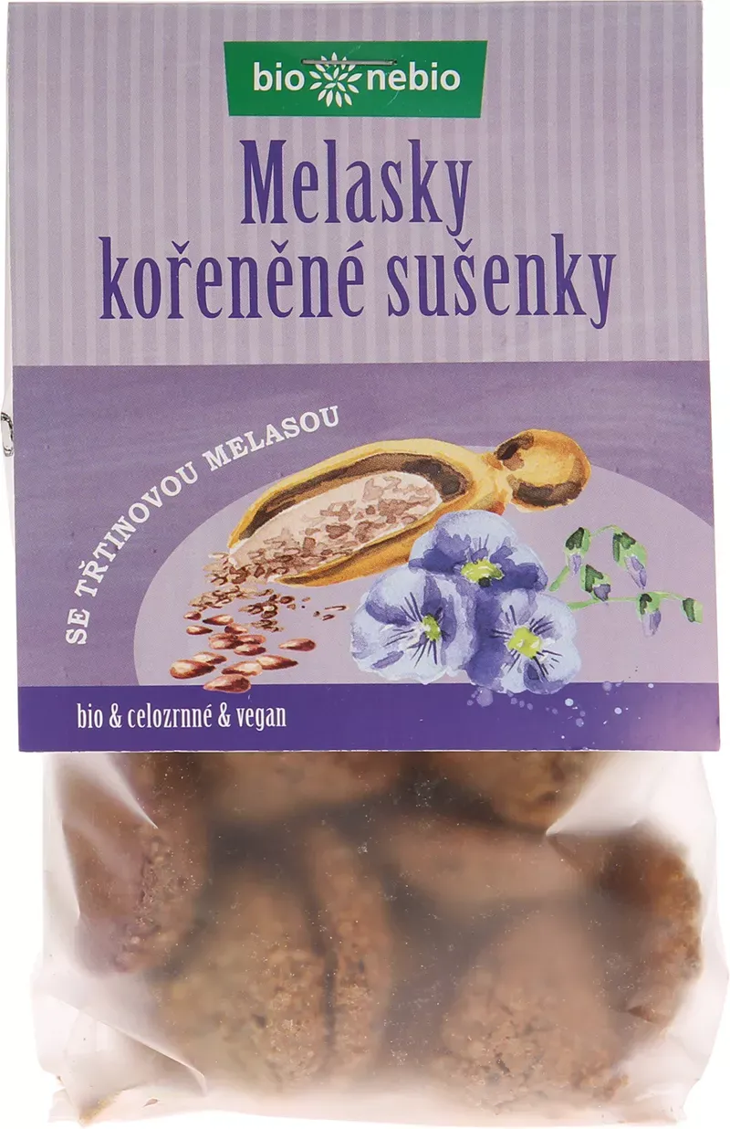 bio*nebio Melasky - celozrnné sušenky s melasou 130 g BIO
