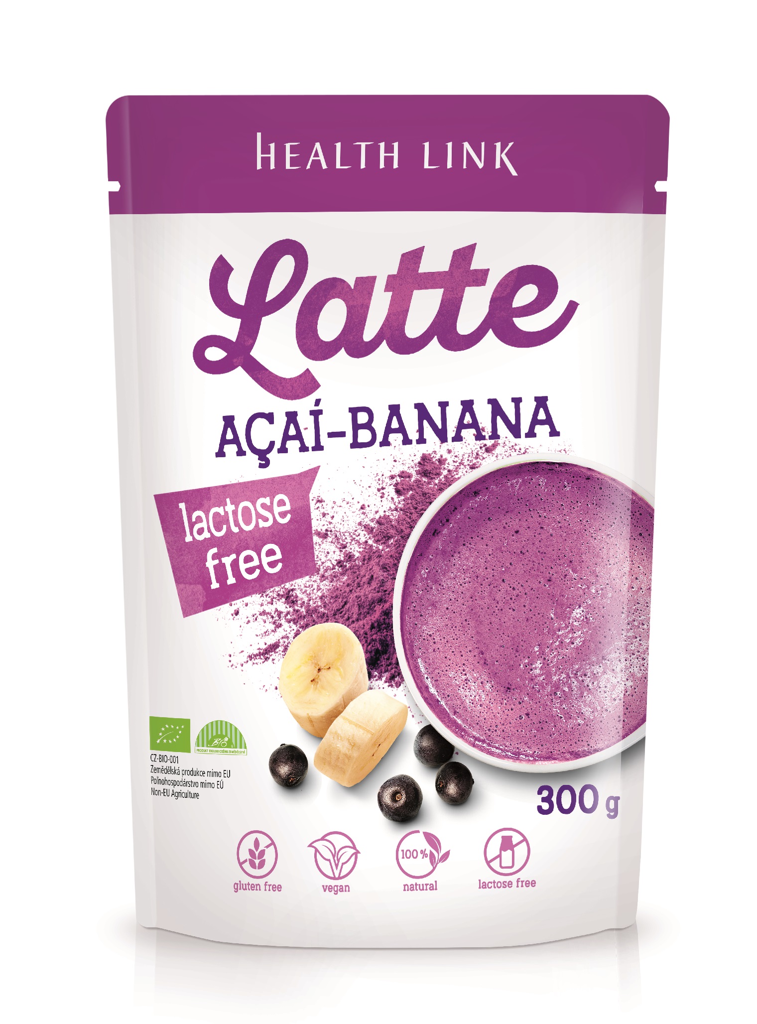 Levně Health Link Acai-Banana latte 300 g Bio