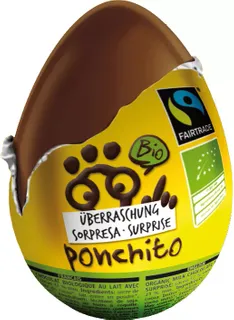 Ponchito Čokoládové vajíčko s překvapením 20 g BIO