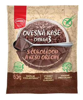 Semix Ovesná kaše omega 3 s čokoládou a kešu ořechy bez lepku 65 g