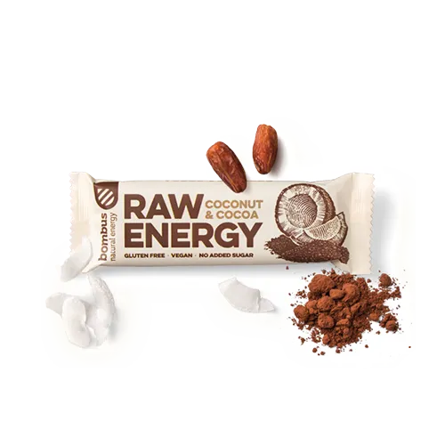 Bombus Raw Energy tyčinka kakao a kokos 50g