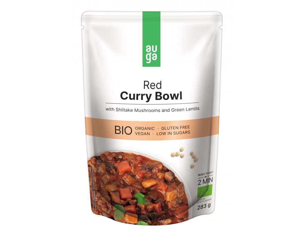 Auga Red Curry Bowl s červeným kari, shiitake a čočkou 283 g BIO