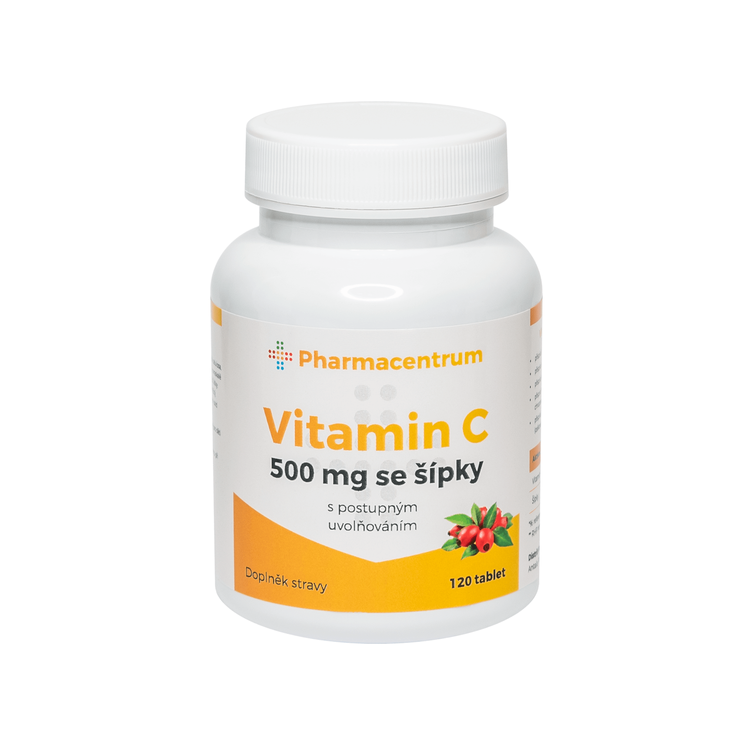Pharmacentrum Vitamin C 500 mg se šípky 120 tablet