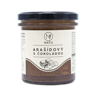 NATU Arašídový krém s hořkou čokoládou 300 g