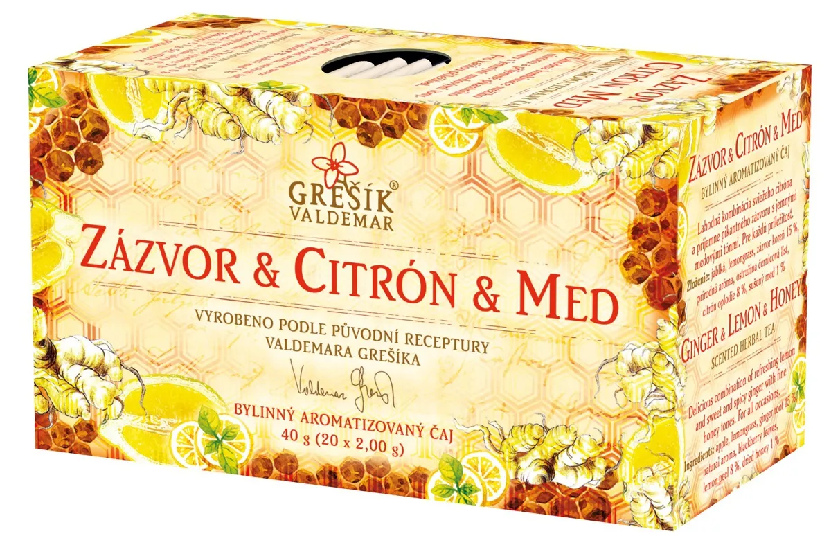 Grešík Zázvor & Citron & Med bylinný čaj 20 x 2,0 g