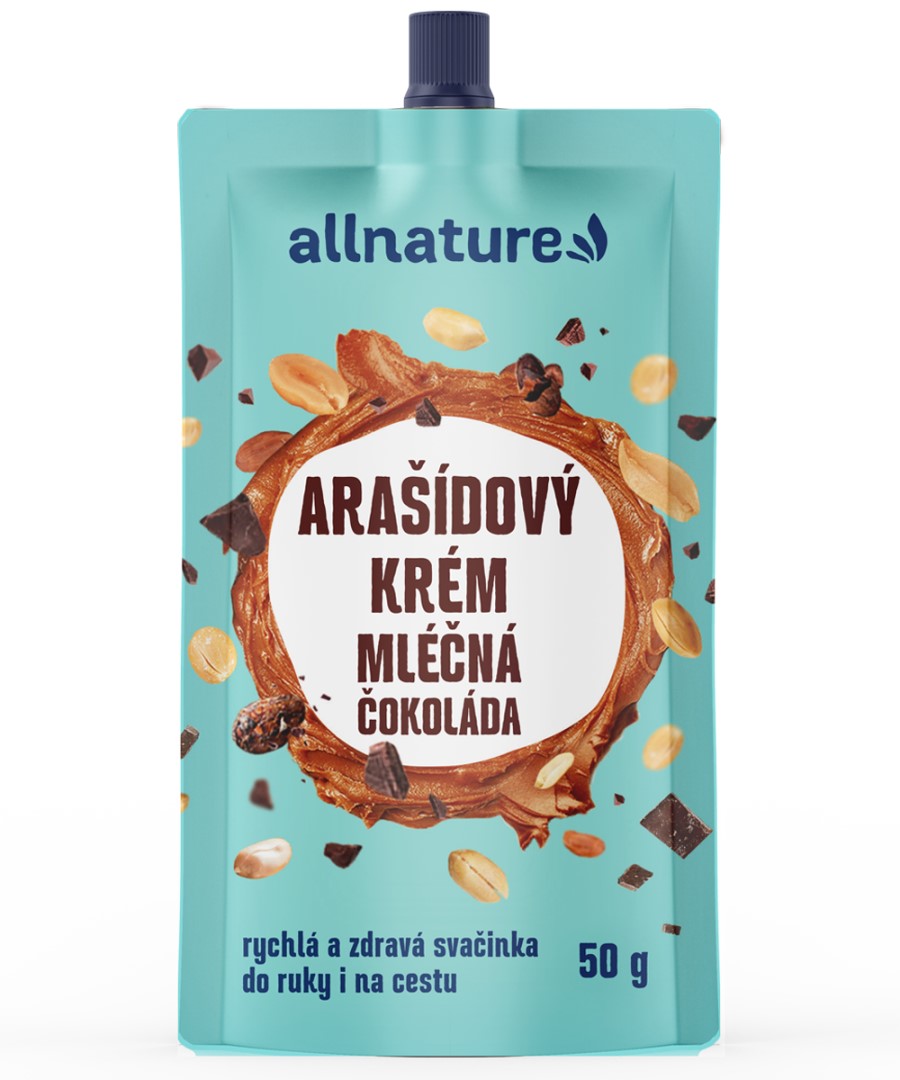 Allnature Arašídový krém s mléčnou čokoládou 50g