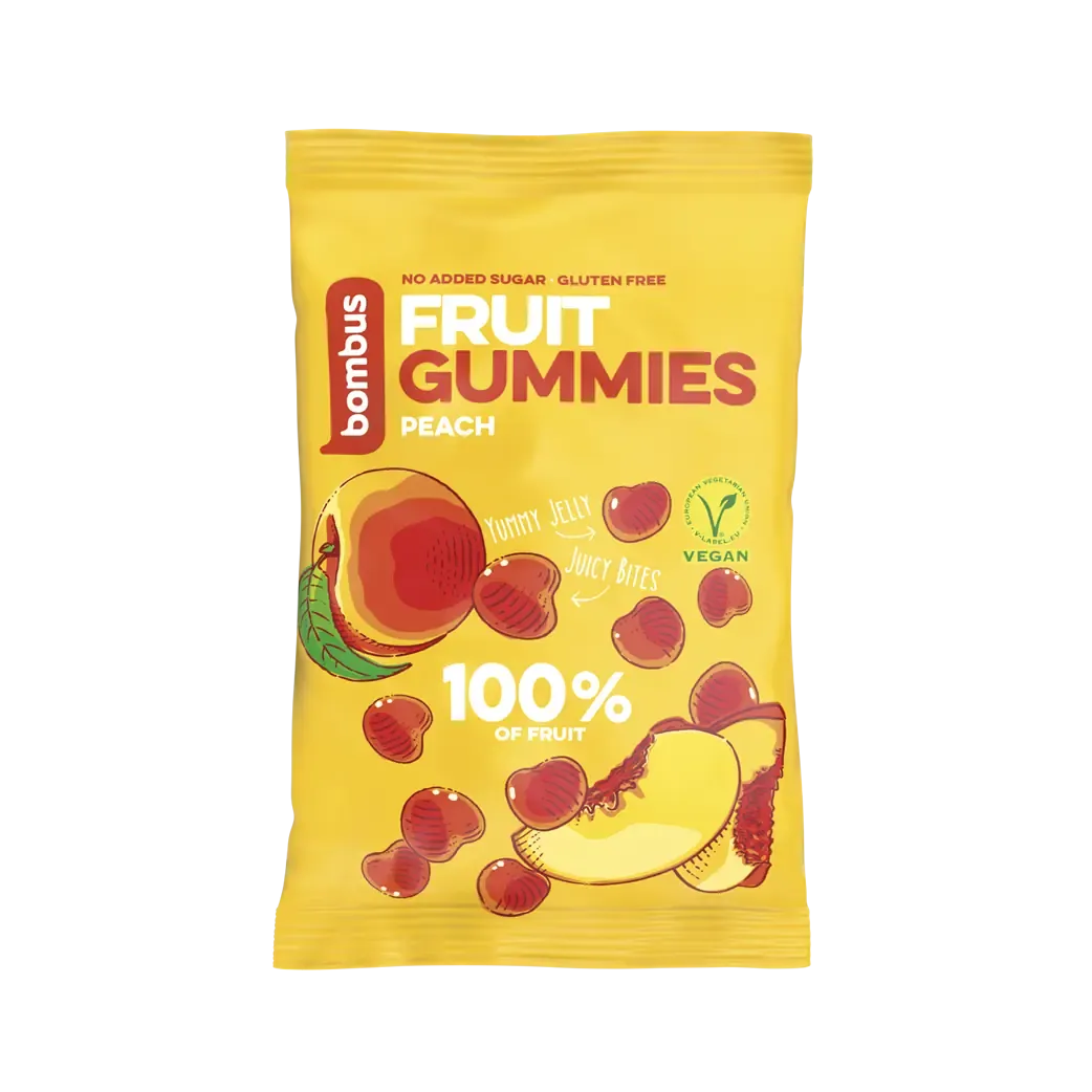 Bombus Fruit Gummies Peach broskvové bonbony 35 g