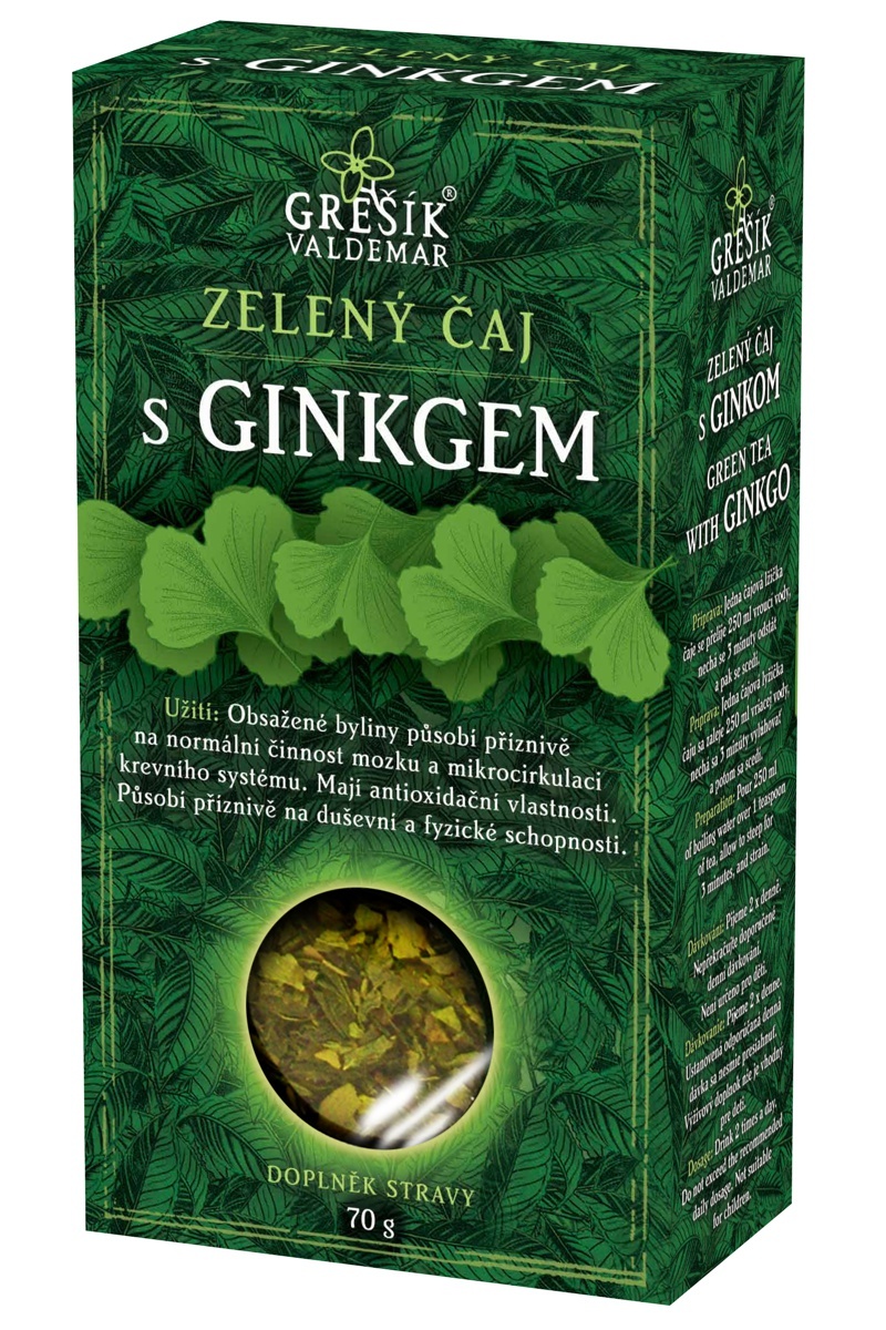 Grešík Čaj Zelený s ginkgem sypaný 70 g