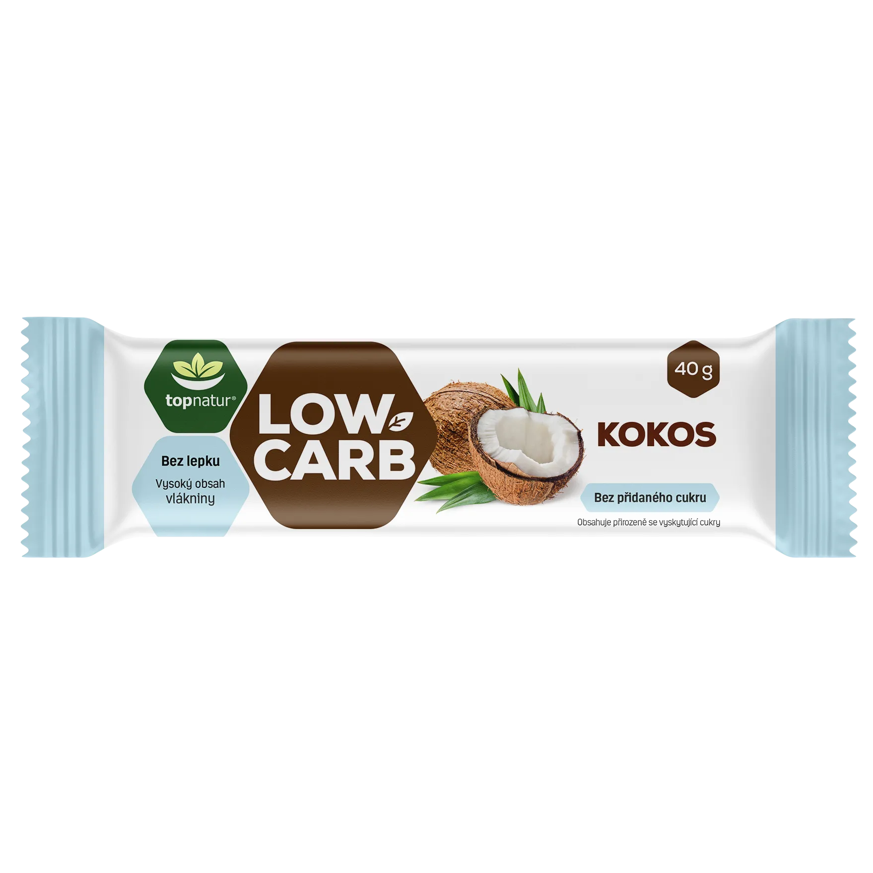 Topnatur Low Carb tyčinka kokos 40 g