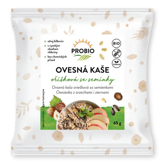 PROBIO Kaše ovesná oříšková se semínky bezlepková 65 g BIO