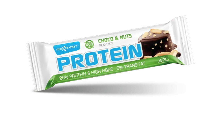 Maxsport Protein Bar proteinová tyčinka čokoláda s oříšky 50 g