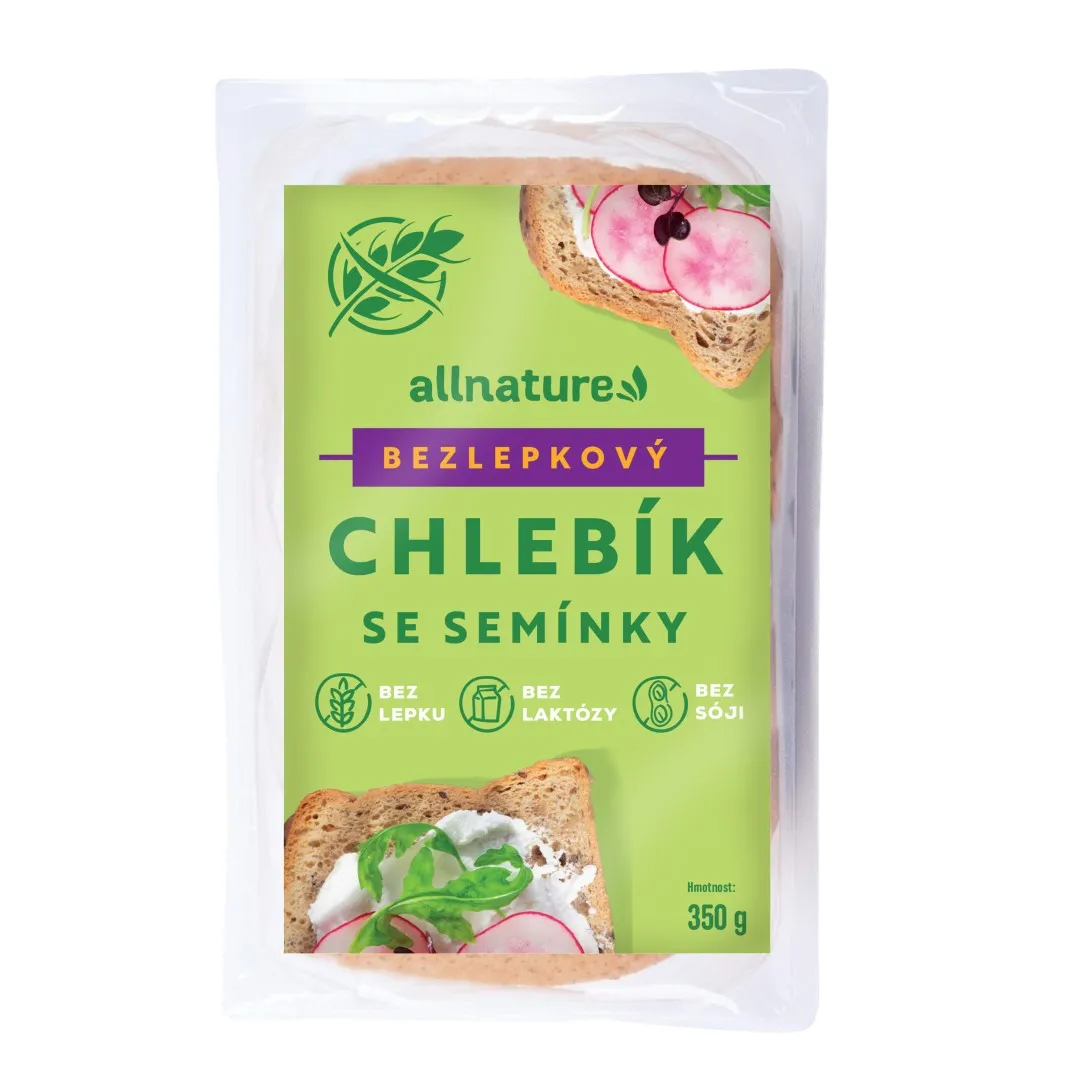 Allnature Bezlepkový chlebík se semínky 350 g