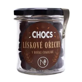 NATU Chocs Lískové ořechy v 70% hořké čokoládě 180 g