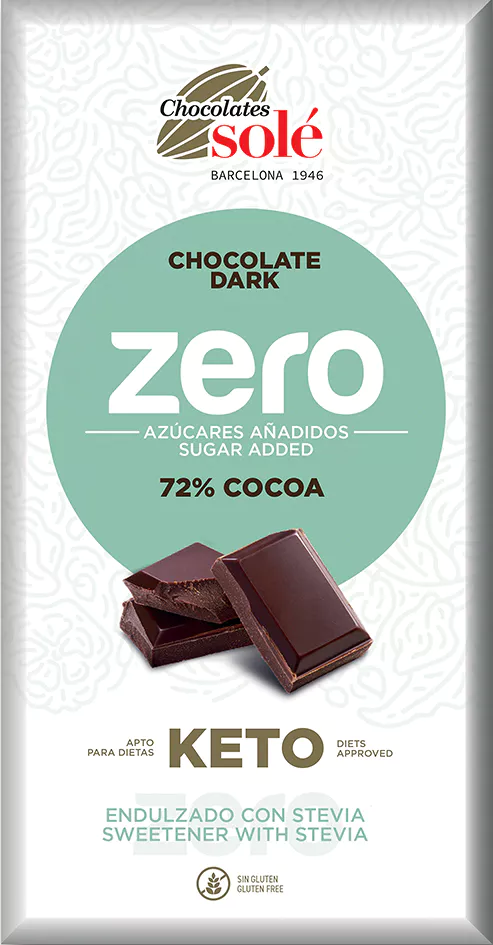 Solé Hořká čokoláda 72% se stévií 100 g