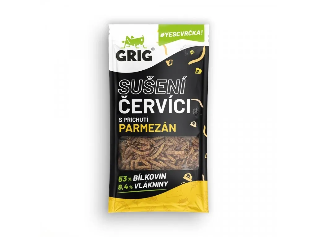 Grig Sušení červíci - příchuť parmezán 13 g