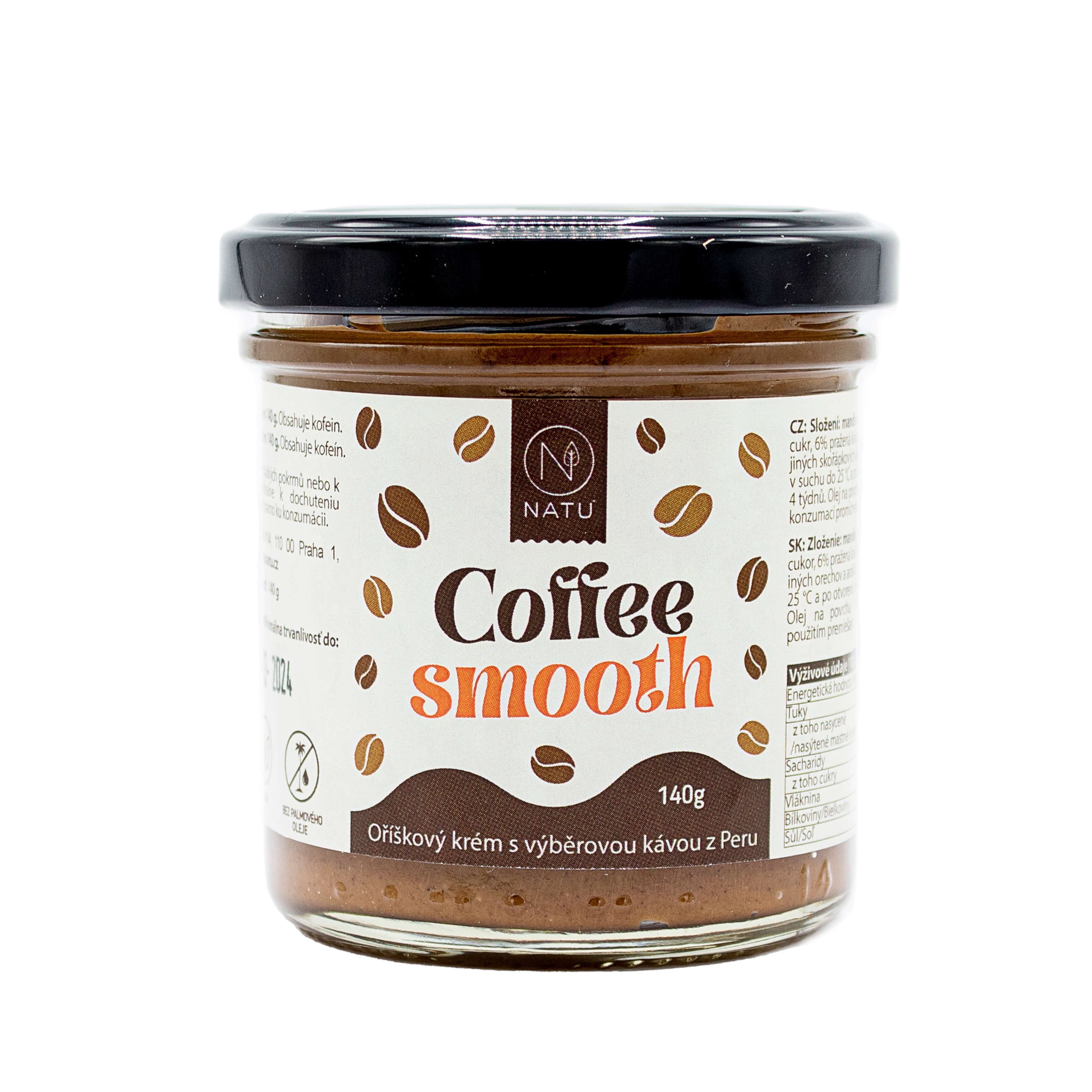 NATU Coffee smooth oříškový krém s kávou 140 g
