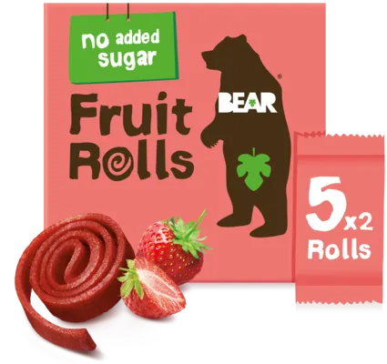 Yoyo Bear Fruit Rolls jahoda ovocné rolované plátky 5 x 20 g